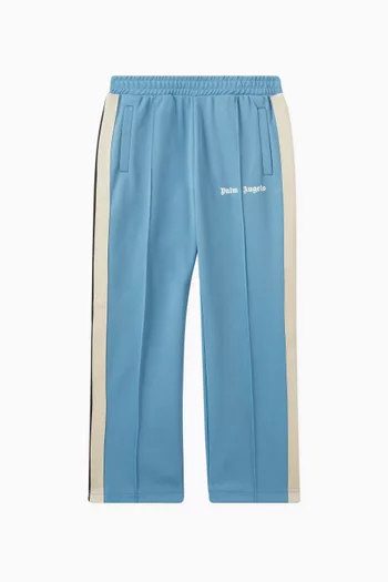 Logo Print Striped Sweatpants in Cotton
