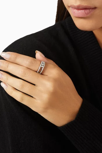 Move Classique Pavé Diamond Ring in 18kt White Gold
