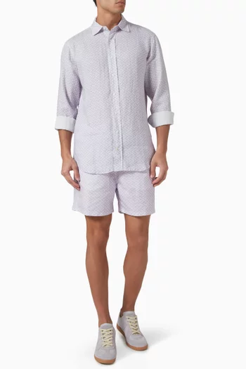 Crazy Maze Abaco Shirt in Linen