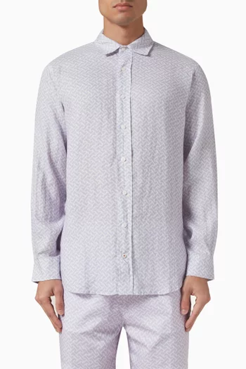 Crazy Maze Abaco Shirt in Linen