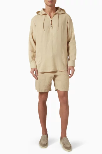 Coconut Windermere Long-sleeve Hoodie in Linen