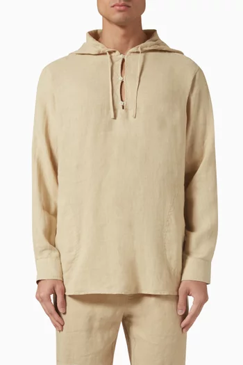Coconut Windermere Long-sleeve Hoodie in Linen