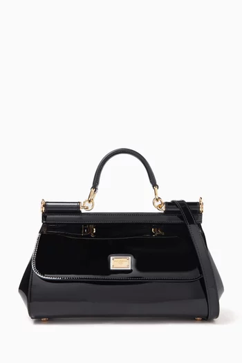 Medium Sicily Crystal-embellished Top-handle Bag in Satin