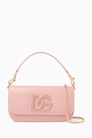 3.5 DG Logo Shoulder Bag in Calfskin Leather