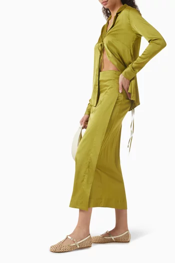 Lud Wrap Skirt in Satin