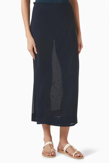 Lud Wrap Skirt in Satin