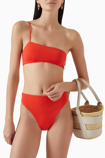 Verena One-shoulder Bikini Top in Lycra