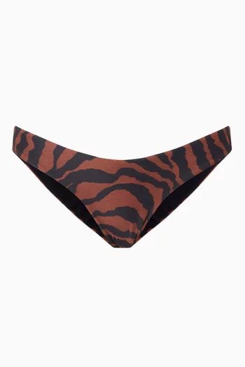 Leila Tiger Bikini Briefs in Lycra