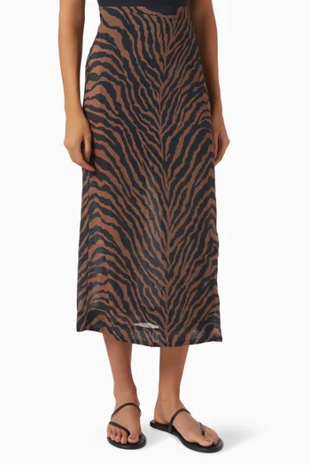 Lud Tiger Wrap Skirt in Viscose