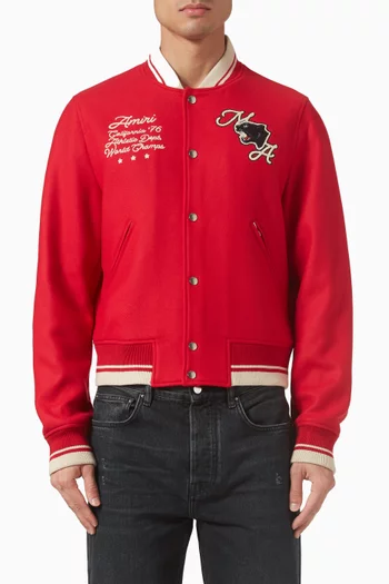 Amiri Panther Bomber in Wool Blend