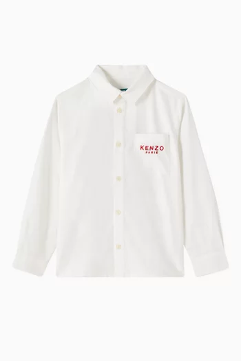 Snake Logo-embroidered Oxford Shirt in Cotton-poplin