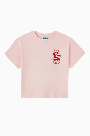 Snake Logo-print T-shirt in Cotton