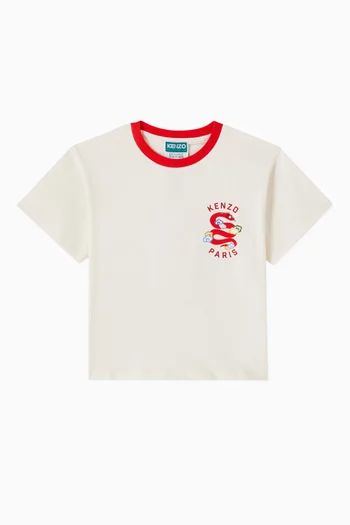 Snake Logo-print T-shirt in Cotton