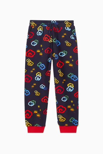 Cloud-print Sweatpants in Cotton