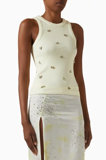 Classic Crystal-embellishment Tank Top in Jersey