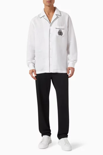 Heraldic Emblem Shirt in Linen