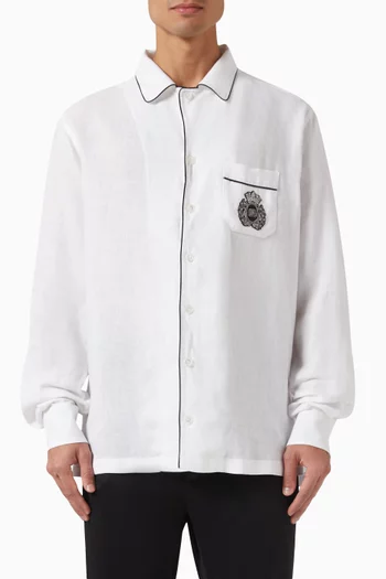 Heraldic Emblem Shirt in Linen