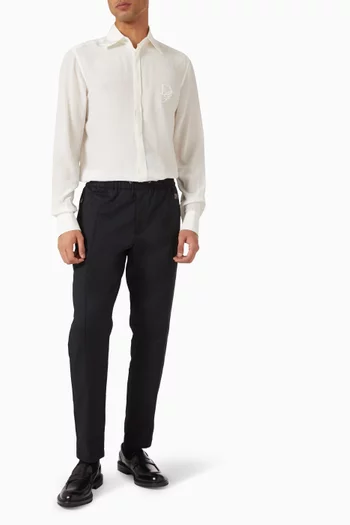 Logo-embroidered Shirt in Silk