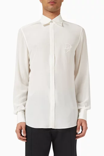 Logo-embroidered Shirt in Silk