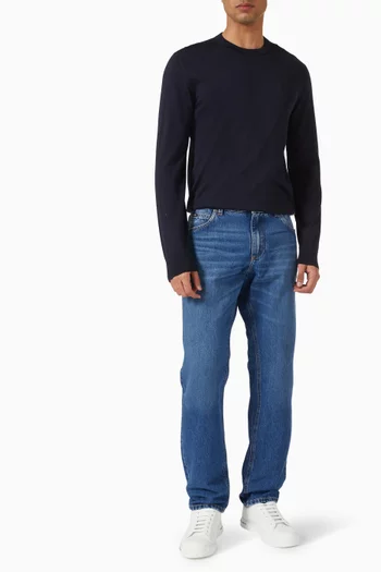 Logo-embroidered Sweater in Silk Knit