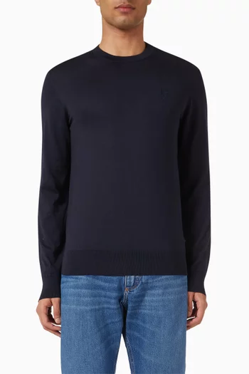 Logo-embroidered Sweater in Silk Knit