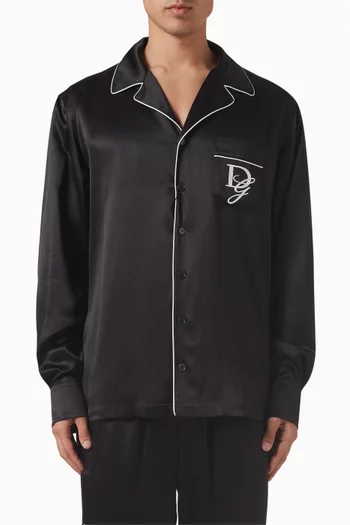 قميص بيجاما فانيتي حرير