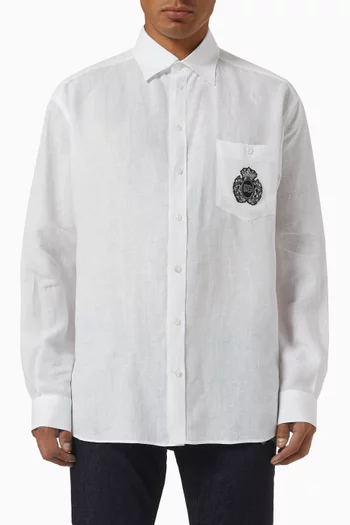 Heraldic-patch Shirt in Linen