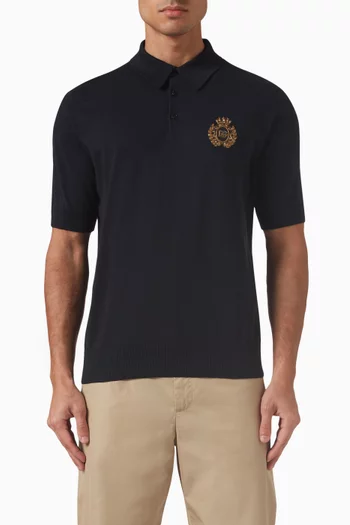 Logo Embroidered Polo Shirt in Knit