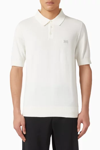 Logo Plaque Polo Shirt in Knit