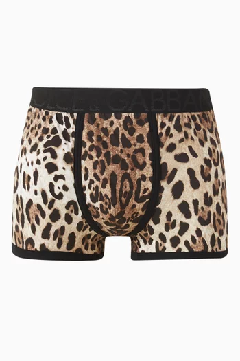 Leopard-print Boxers in Stretch-jersey