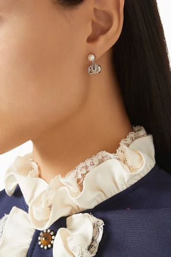 Valentino Garavani VLogo Signature Drop Earrings in Metal