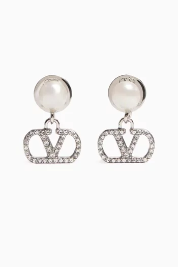 Valentino Garavani VLogo Signature Drop Earrings in Metal