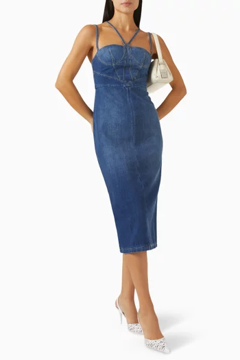 Gaelle Corset Dress in Denim