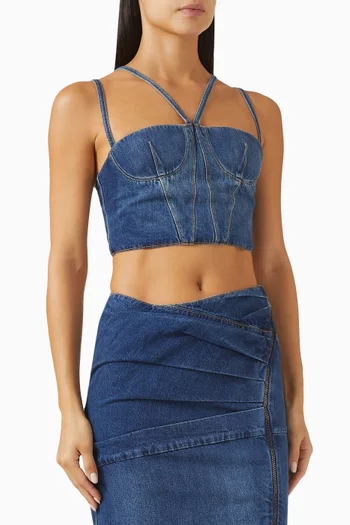Lina Corset Top in Denim