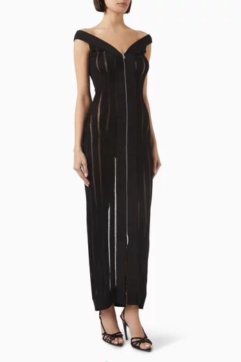 Csilla Off-shoulder Maxi Dress in Viscose Blend