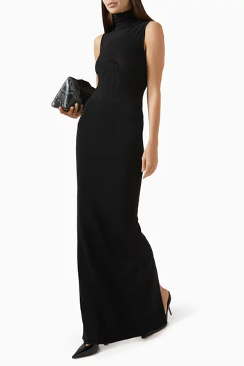 Gwyneth Corset Maxi Dress in Viscose Blend