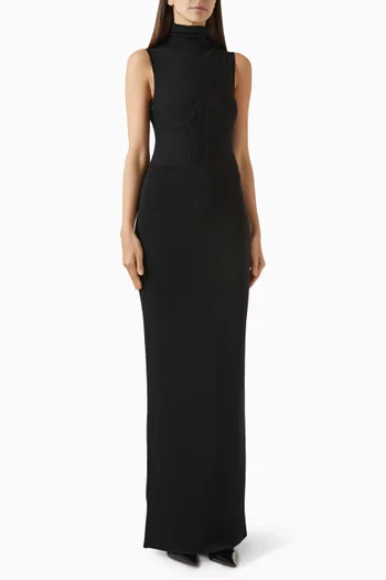 Gwyneth Corset Maxi Dress in Viscose Blend