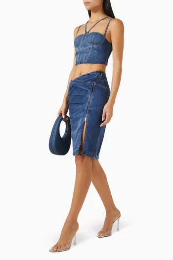 Livia Asymmetric Skirt in Denim