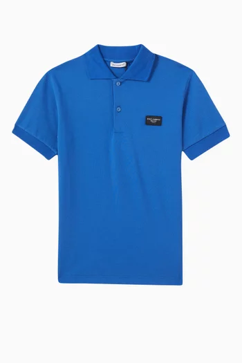 Logo-patch Polo Shirt in Cotton