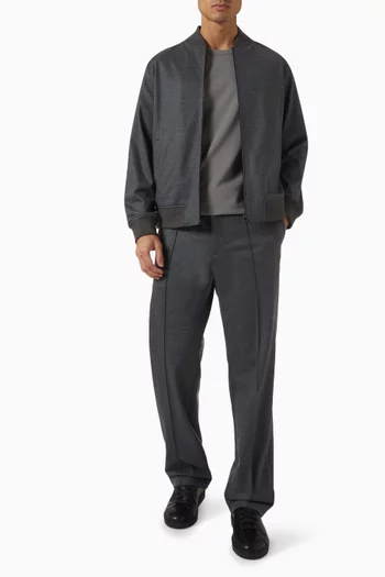 Bomber Jacket in Wool-blend Knit