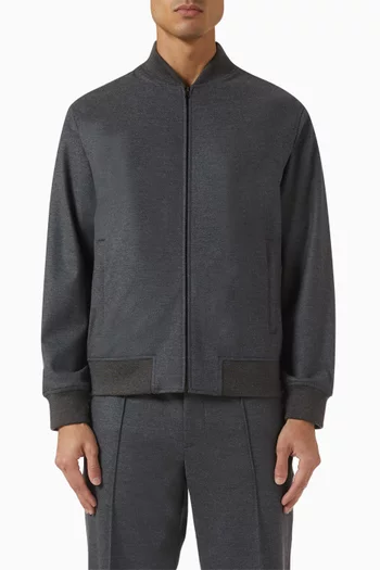 Bomber Jacket in Wool-blend Knit