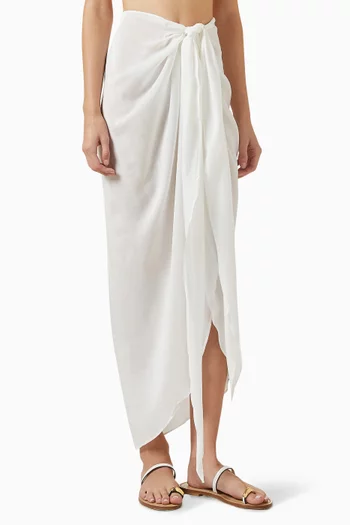 Cremona Tie-front Sarong Skirt in Viscose-blend