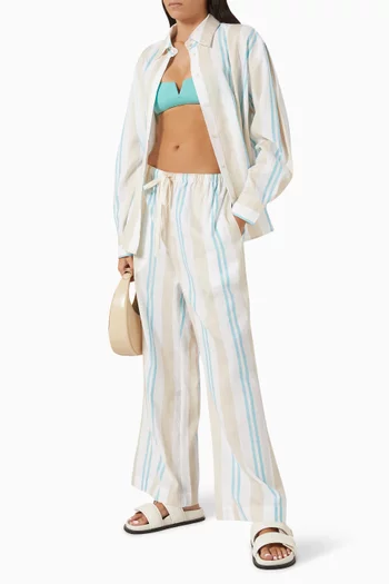 Arezzo Drawstring Pants in Linen-cotton