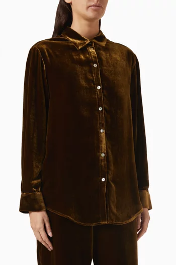 London Pyjama Top in Velvet