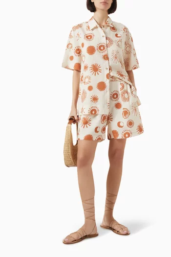The Montauk Le Soleil Shirt in Linen-cotton
