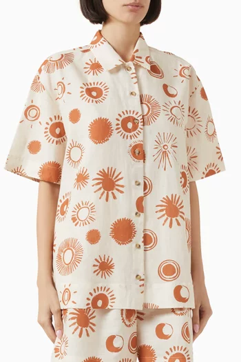 The Montauk Le Soleil Shirt in Linen-cotton