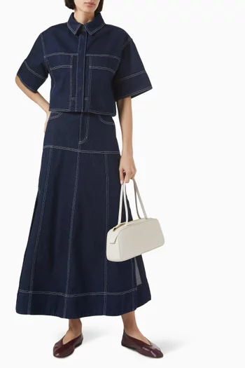 Jaques Crop Shirt in Denim