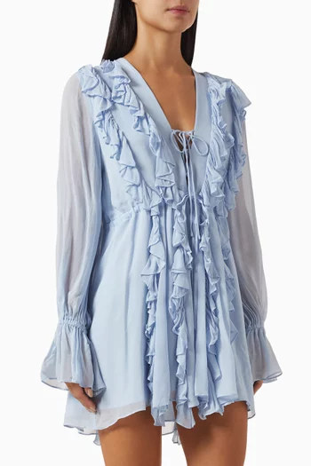 Emory Ruffle Mini Dress in Georgette
