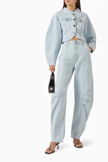 Rounded Cargo Pants in Denim