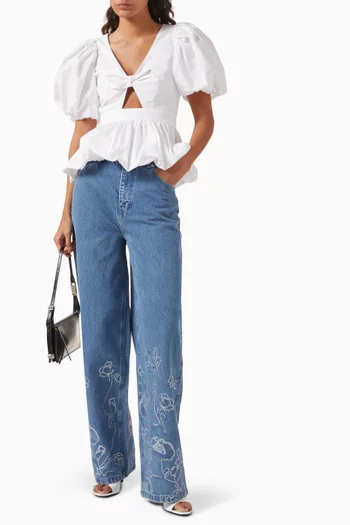 Puff Sleeve Bubble Top in Cotton